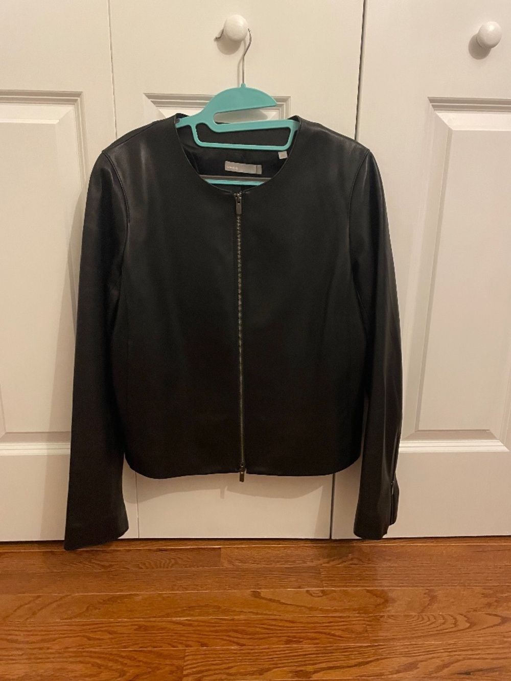 Black Vince Size Large zip leather jacket